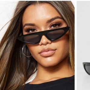 Flat top slim cateye sunglasses